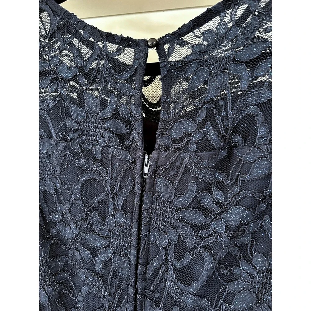 NEW Speechless Girls Navy Blue Lace Tulle Formal‎ Dress Rhinestone Belt 16.5